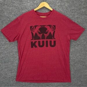 Kuiu T Shirt Men’s XL Red w/Black Graphic Logo Cotton Blend Crew Neck Tee